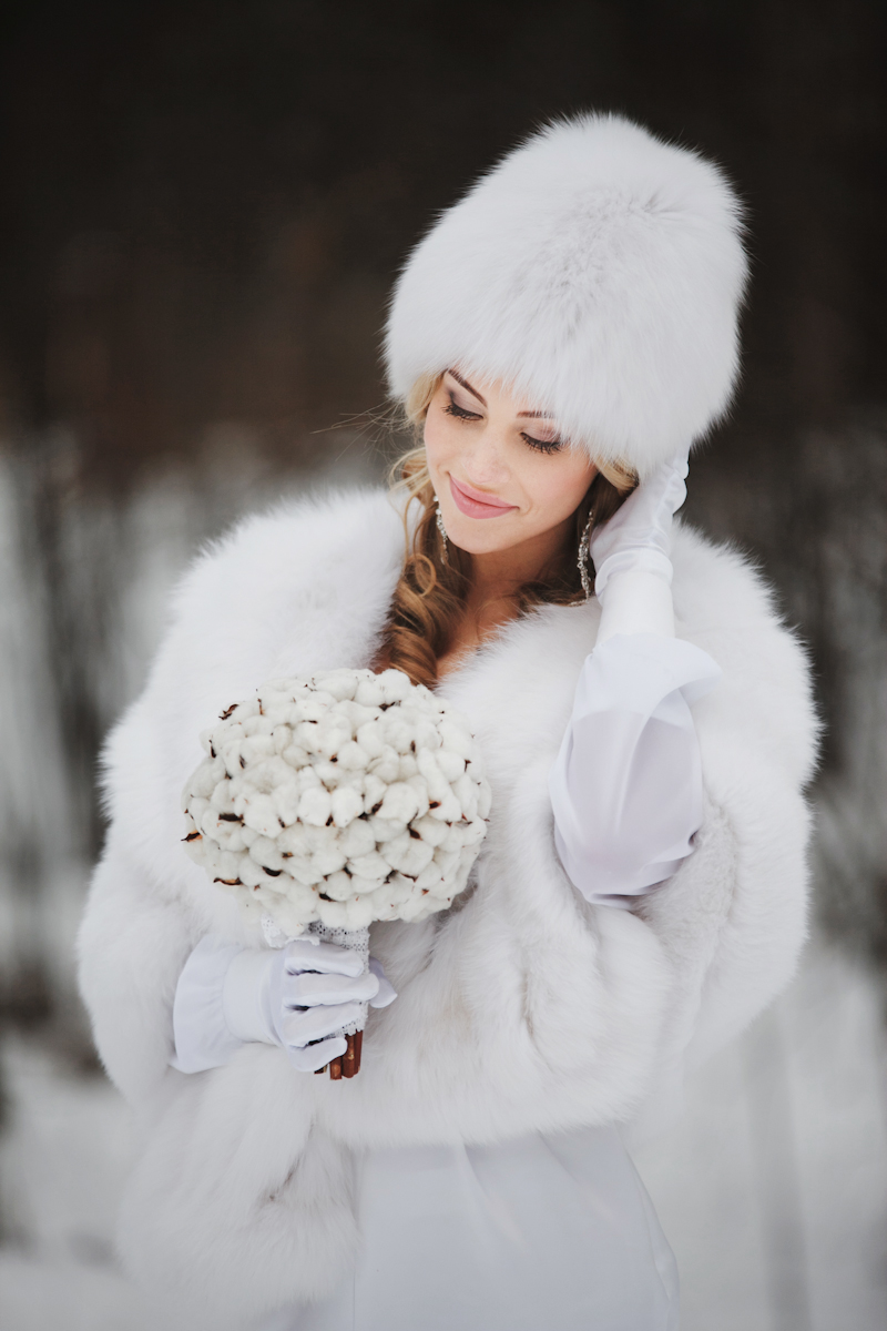 Белоснежная сказка: зимний образ невесты